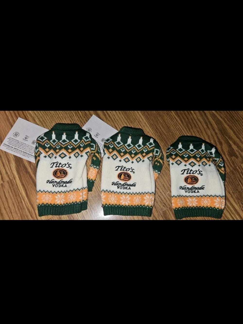 Titos Handmade Vodka Mini Knit Bottle Sweater Ugly Sweater, Limited Edition NWT